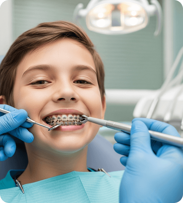 Child receiving dental care