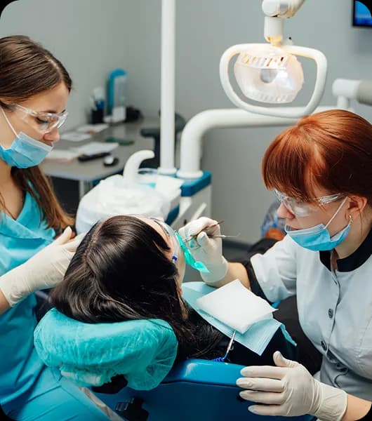 Dental professionals in clinic